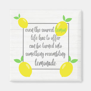 Farmhouse Rustic Optimistic Lemons Quote Magnet
