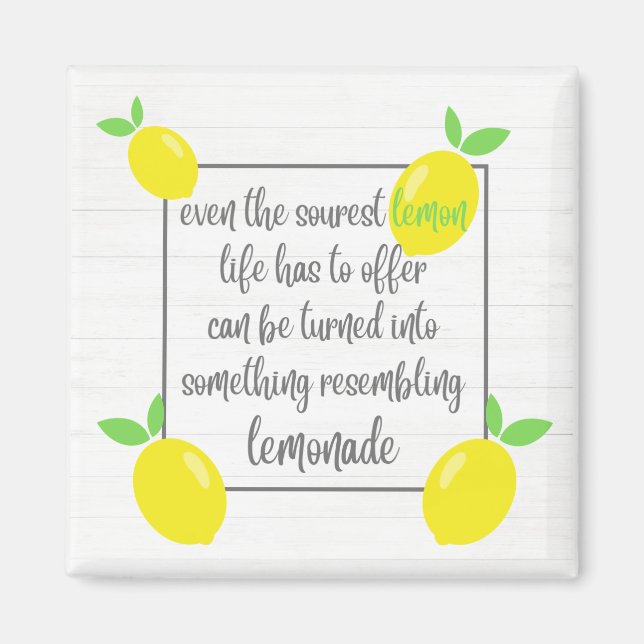 Farmhouse Rustic Optimistic Lemons Quote Magnet (Framsidan)