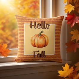 Farmhouse Rustic Orange Pumpkin Hej Fall Decor Kudde