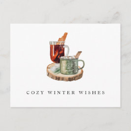 Farmhouse Rustic Stay Cozy Winter Wishes Jul Vykort
