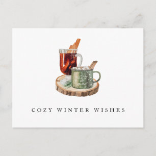 Farmhouse Rustic Stay Cozy Winter Wishes Jul Vykort