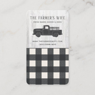 Farmhouse Stil Black White Buffalo Play Wood Visitkort