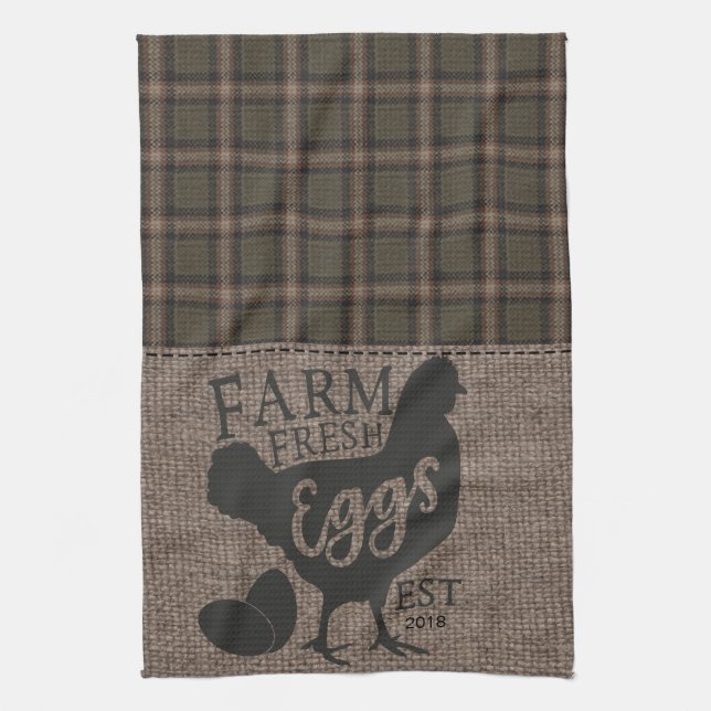 Farmhouse Stil Farm Fresh Personlig Dishtowel Kökshandduk (Vertikal)