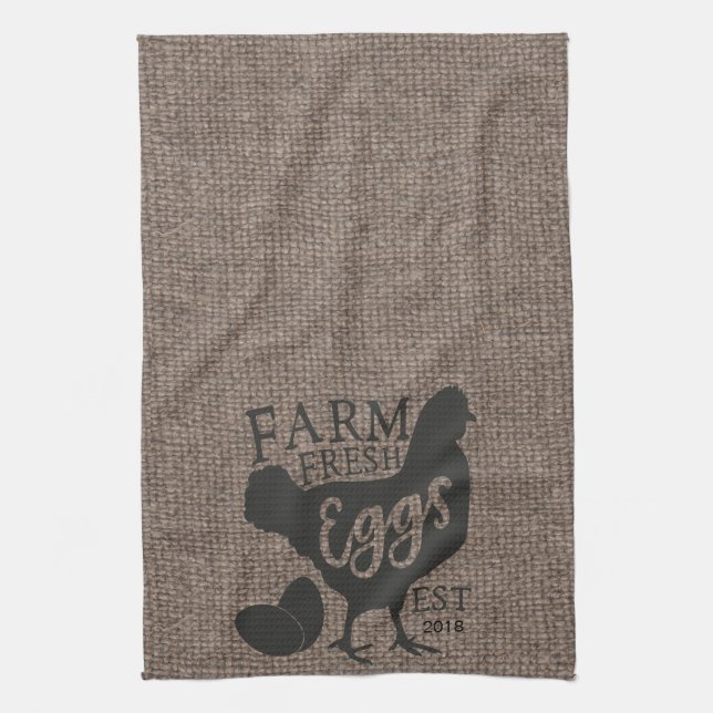 Farmhouse Stil Farm Fresh Personlig Dishtowel Kökshandduk (Vertikal)