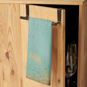 Farmhouse Stil Rustic Antique Teal Faux Snöre Kökshandduk