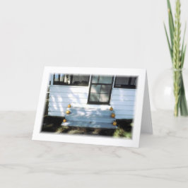 Farmhouse Stown with Pumpkins Blank Greeting Card Kort