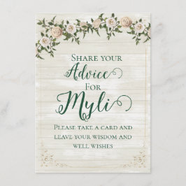 Farmhouse Tea Bridal Shower Flat Advice Card Rådkort