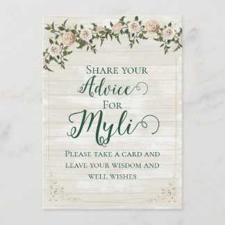 Farmhouse Tea Bridal Shower Flat Advice Card Rådkort