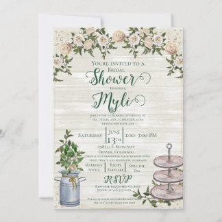 Farmhouse Tea Bridal Shower Invitation Inbjudningar