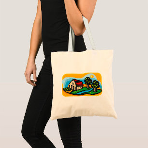 Farmhouse Tote Bag Tygkasse