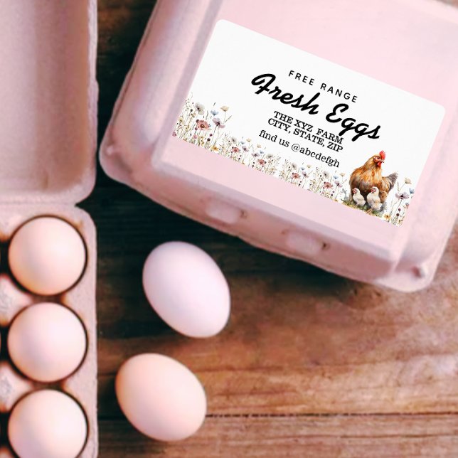 Farmhouse Watercolor Egg Carton Fraktsedel (Skapare uppladdad)