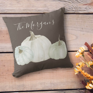 Farmhouse Watercolor Pumpkin Trio Kudde