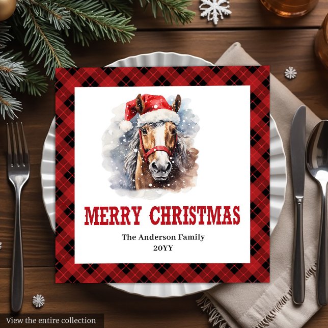 Farmhouse Western Tartan Christmas Napkins Pappersservett (Farmhouse Western Tartan Christmas Napkins)