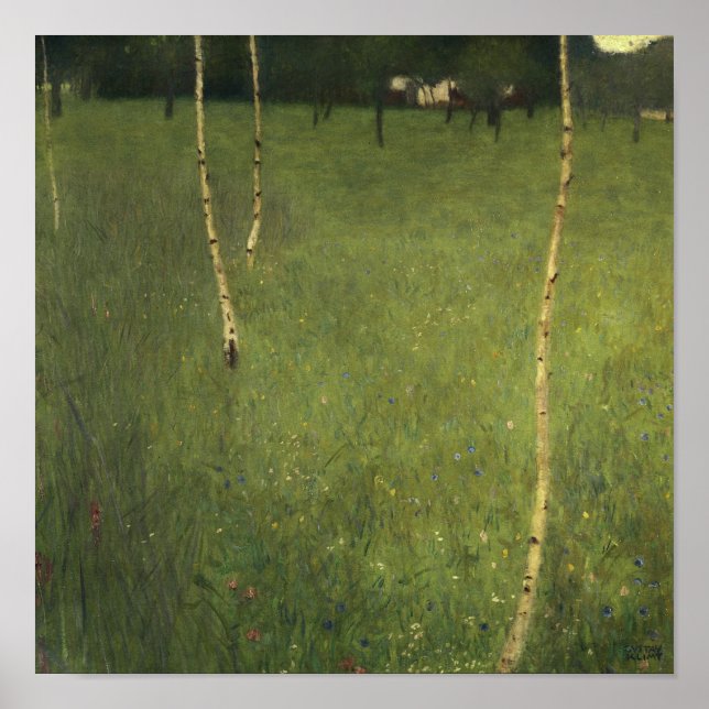 Farmhouse with Birch Träd, 1900 Poster (Framsidan)