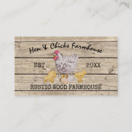 Farmhouse Wooden Rustic Chicks Hen Visitkort