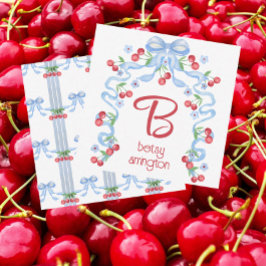 Farmillenium Cherry Bows Watercolor-hölje Anteckningskort