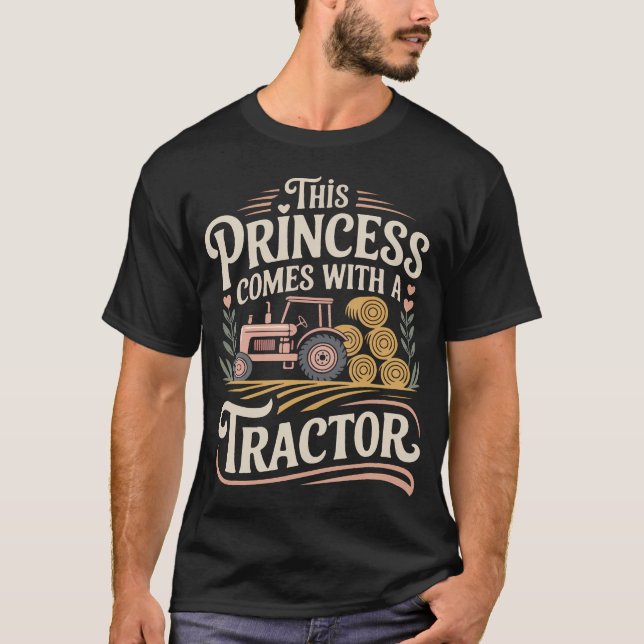 Farming Farmer Girl Female Tractor This Princess C T Shirt (Framsida)
