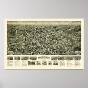 Farmingdale, NY Panoramic Karta - 1925 Poster