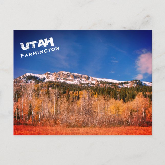 Farmington, Utah, Wasatch Mountains Ligcape Vykort (Framsida)