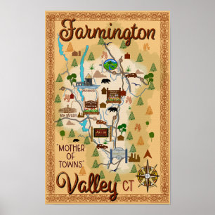 Farmington Valley, 11x17-poster i Connecticut Poster