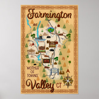 Farmington Valley, 11x17-poster i Connecticut Poster