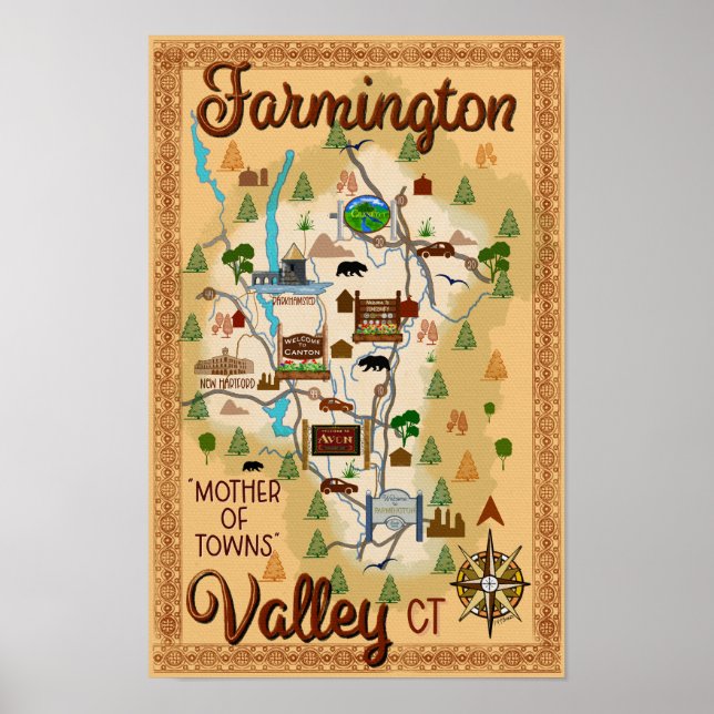 Farmington Valley, 11x17-poster i Connecticut Poster (Framsidan)