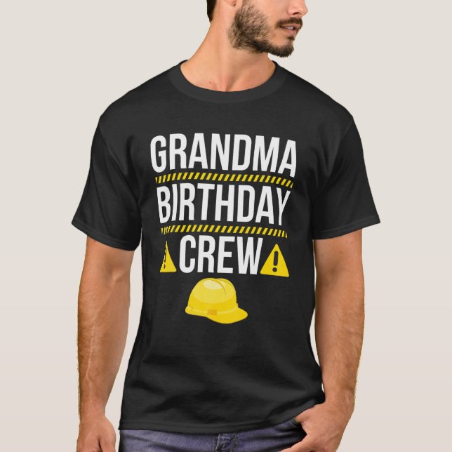 Farmma Birthday Crew Construction Worker, hmet P T Shirt (Framsida)