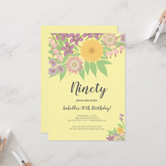 Farmmor, födelsedagshändelse inbjudningar (Fram/Back In Situ)