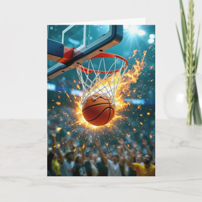 Farmons födelsedagsplamande basket i nätet kort (Framsida)