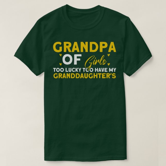 Farmor av flickor, också lucky Granddaughters Gran T Shirt (Design framsida)