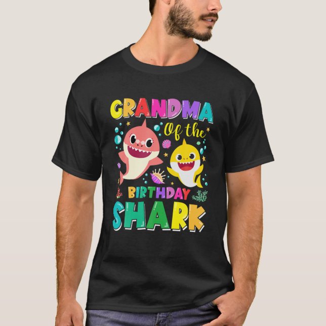 Farmor av födelsedagshajar Nana Gigi Matching T Shirt (Framsida)