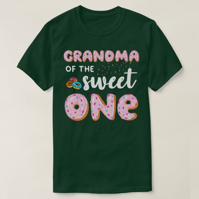 Farmor av sötaren En Donut-födelsedag T Shirt (Design framsida)