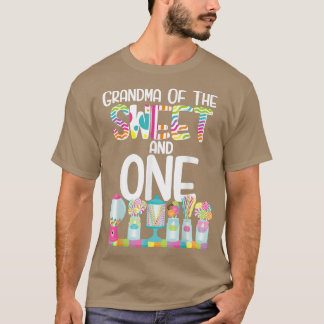 Farmor av sötaren och en godis på födelsedagslappe t shirt