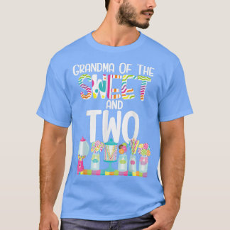 Farmor av sötaren och två godis på födelsedagslapp t shirt