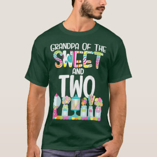 Farmor av sötaren och två godis på födelsedagslapp t shirt