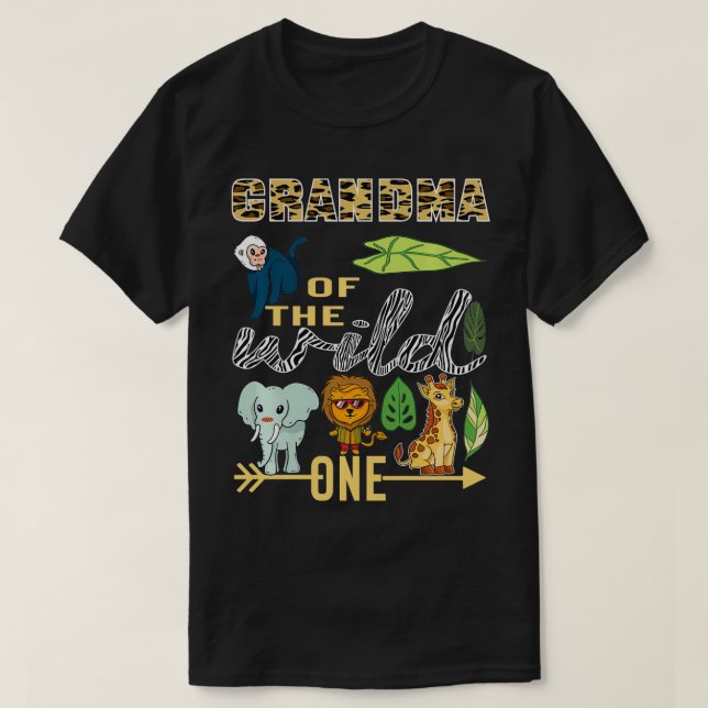 Farmor av Vilden En Zoo Mor Birthday Safari T Shirt (Design framsida)