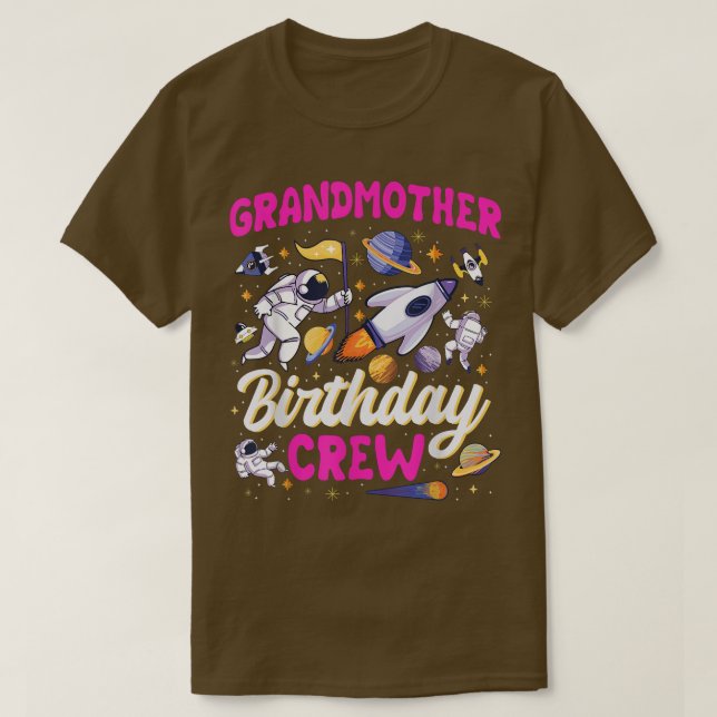 Farmor Birthday Crew Space Party Astronaut Bd T Shirt (Design framsida)