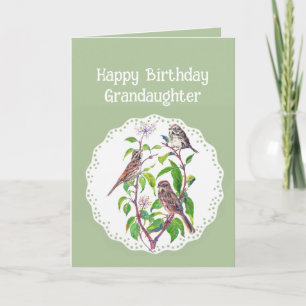 Farmor Birthday Sång Sparrows, Cute Birds Kort