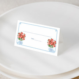 Farmor Chic Red Poinsettia jul Party Placeringskort