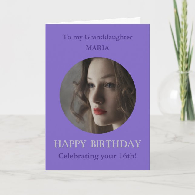 Farmor-dotter för fotofödelsedagskort, 16 eller Lä Kort (Framsida)