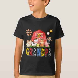 Farmor Farm Ko Geburtstag Pojke Matchande Familj D T Shirt