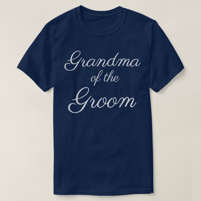 Farmor för Groom, White Script Font, Bröllop & T Shirt (Design framsida)