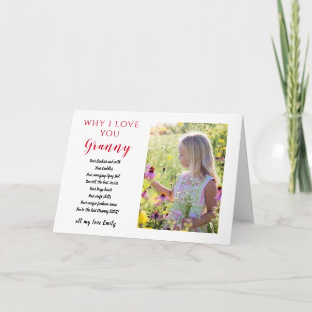 Farmor fotopresenter av alla skäl du kärlekar henn kort (Framsida)