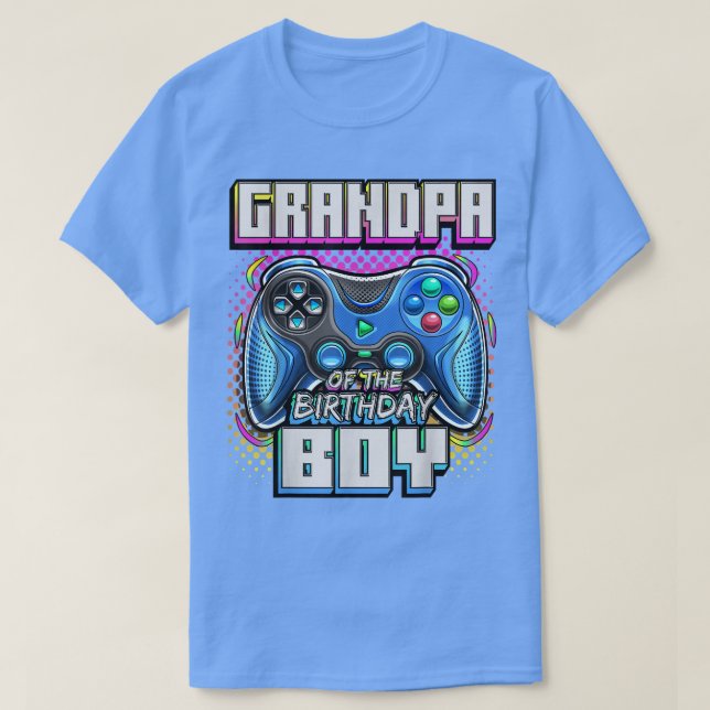 Farmor från Birthday Boy Matching Family Video  T Shirt (Design framsida)