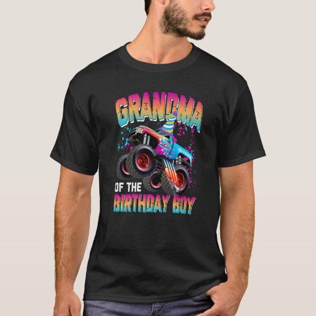 Farmor från Birthday Boy Matching Monster Lastbil T Shirt (Framsida)