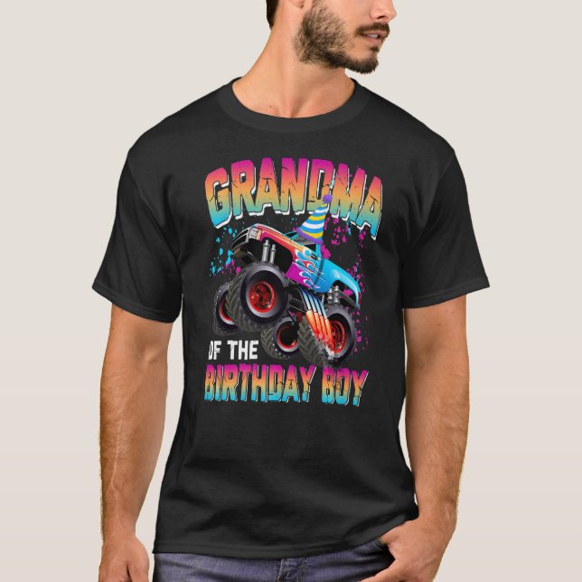 Farmor från Birthday Boy Matching Monster Lastbil T Shirt (Framsida)