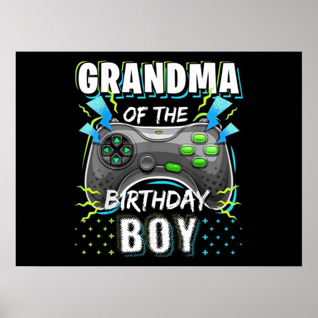 Farmor från Birthday Boy Matching Video Game Poster (Framsidan)