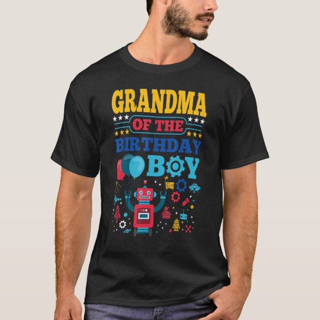 Farmor från Birthday Boy Robot Matching Family T Shirt (Framsida)