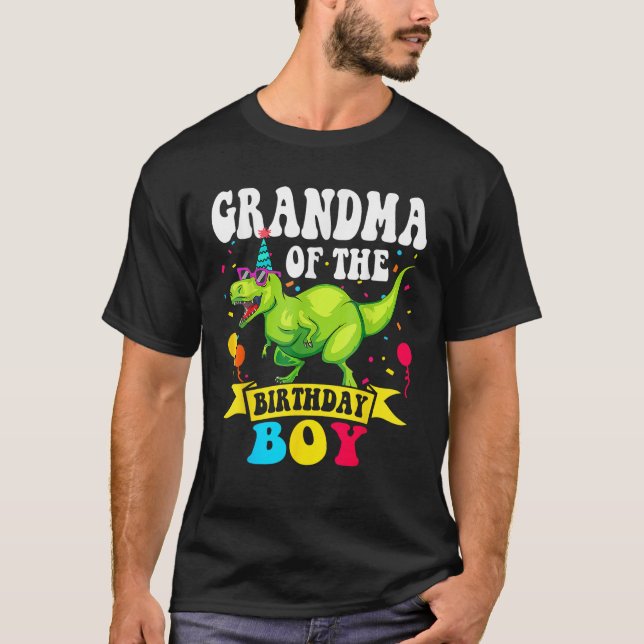 Farmor från Birthday Boy T Rex RAWR Dinosaur Bi Shirt (Framsida)