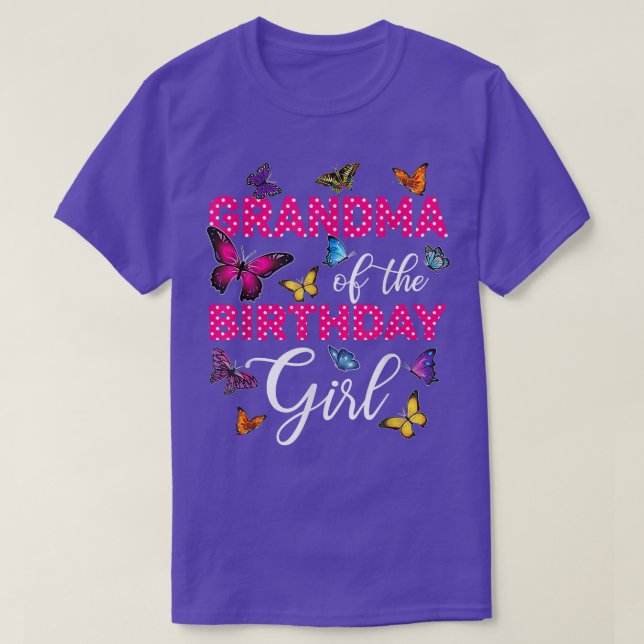 Farmor från Birthday Girl Butterfly Mamma 1:a  T Shirt (Design framsida)